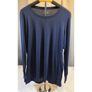 Carhartt Women's Long Sleeve Burnout Jersey Base Layer Scrub Top Navy XL‎